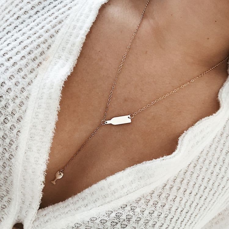 NASZYJNIK ZŁOTY BUTELKA KIELISZEK