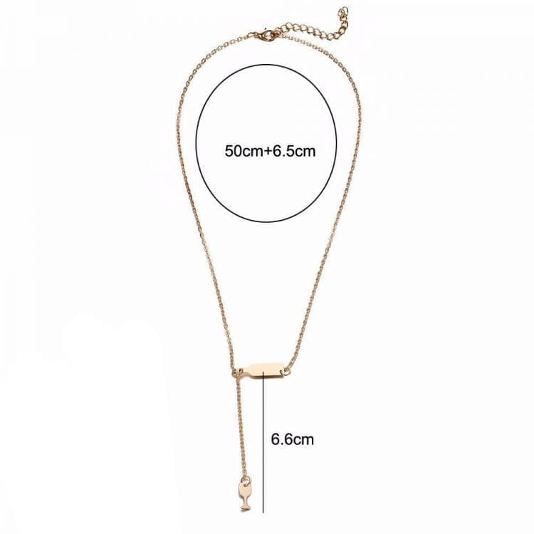 NASZYJNIK ZŁOTY BUTELKA KIELISZEK